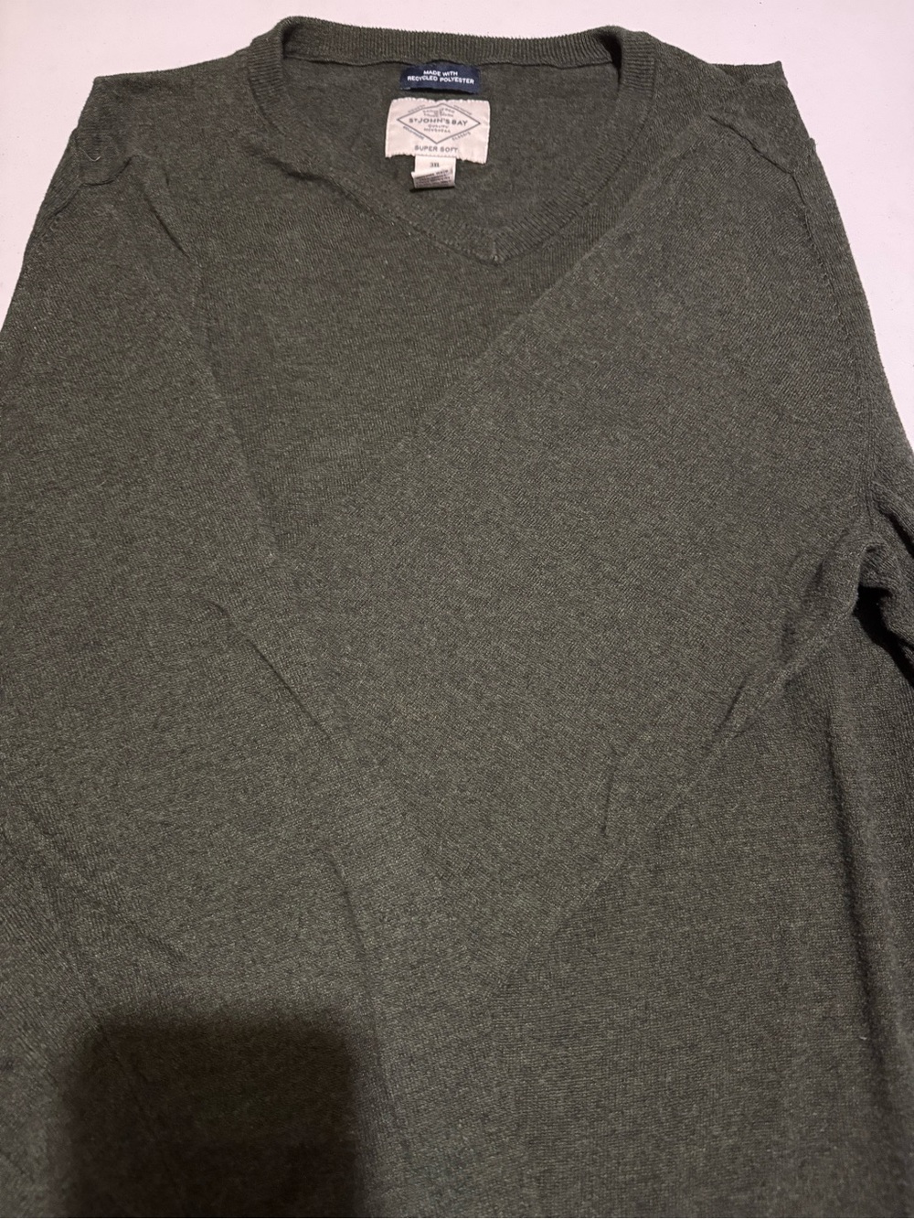St. John's Bay Olive Green V-Neck Sweater